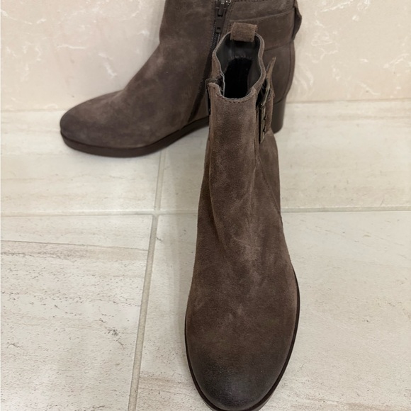 Clarks Chocolate Suede Ankle Booties - Picture 4 of 5